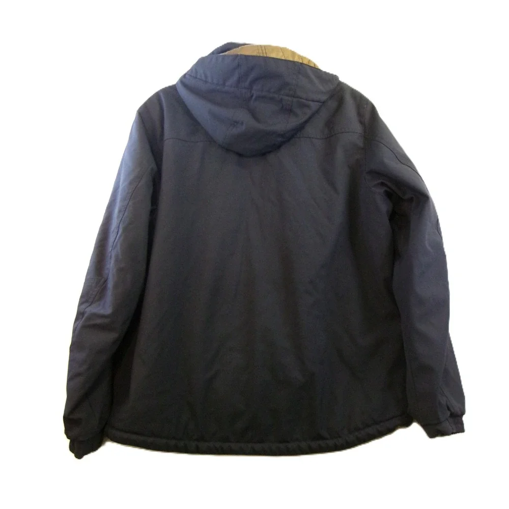Gerry‎ Hooded Softshell Jacket Mens Large Navy Blue Quilted Lined Coat